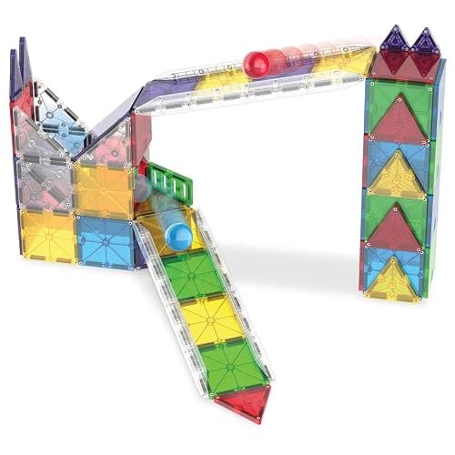 MAGNA-TILES Rail Racers Deluxe 90-Piece Magnetic Construction Set, The Original Magnetic Building Brand thumbnail 7
