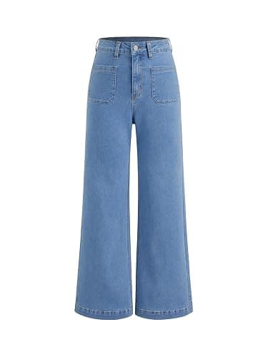 CIDER Womens Wide Leg Jeans High Waisted Stretchy Denim Flared Pants with Pockets - Image 1