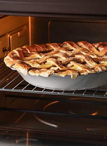 LE TAUCI Ceramic Pie Pans for Baking, 9 Inches Pie Plate for Apple Pie, Round Baking Dish, 36 Ounce Fluted Dish Pie Pan, Set of 2, White thumbnail 7