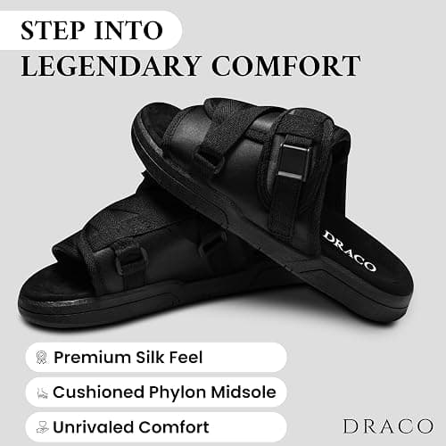 Draco DracoSlides Original Slides for Men and Women, Made from Silk with Adjustable Straps for Wide/Narrow Feet, Sandals with Arch Support & Slip Resistant, Men & Women Footwear thumbnail 2