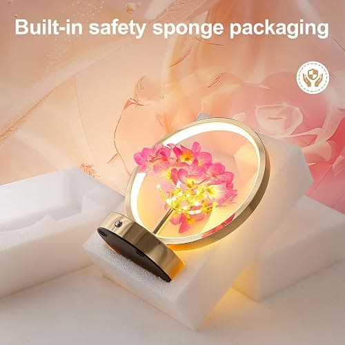 JHXLAMP Birthday Gifts for Women Mom,Hydrangeas Flower Touch Lamp,Rechargeable Cordless 3 Way Dimmable Small Night Lightfor Home Decor,Bedroom,Living Room Office Thank You Gifts for Festival-Purple thumbnail 7