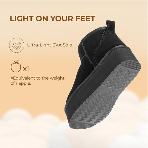 DREAM PAIRS Platform Mini Boots for Women Suede Genuine Leather, Classic Winter Ankle Snow Boots with Memory Foam Insole Lightweight Anti-Slip Outsole FuzzyClassic thumbnail 8