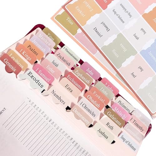 Bible Tabs for Bible Book Markers - Pastel Paper Index Tabs for Men's Bible Study, Bible Journaling Supplies, Perfect Christian Gift for Youth & Teens - Image 1