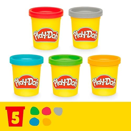 Play-Doh Werkbank Spielset, 5 x 56 g Dosen Modelliermasse in bunten Farben, mit Kreissäge-Spielzeug, Werkzeug und Stempel, kreatives für Kinder ab 3 Jahren - Werkzeugbank thumbnail 13