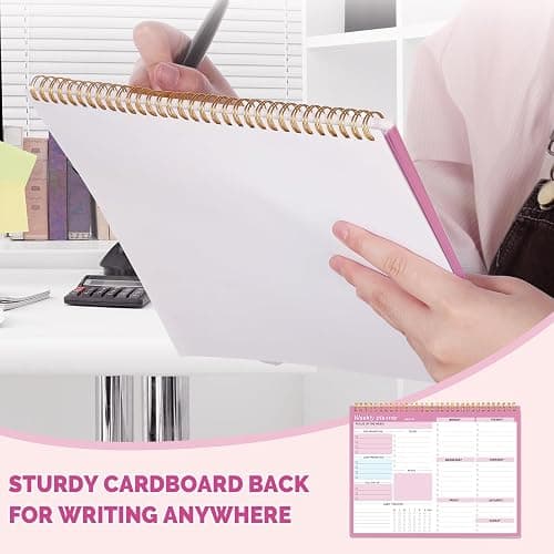 Weekly To Do List Notepad, 8.5''x11'' Weekly Desk Planner with 52 Tear Off Sheets Undated Weekly Planner, Office Accessories, College School Supplies & Essentials for Home & Work Productivity, Pink thumbnail 6