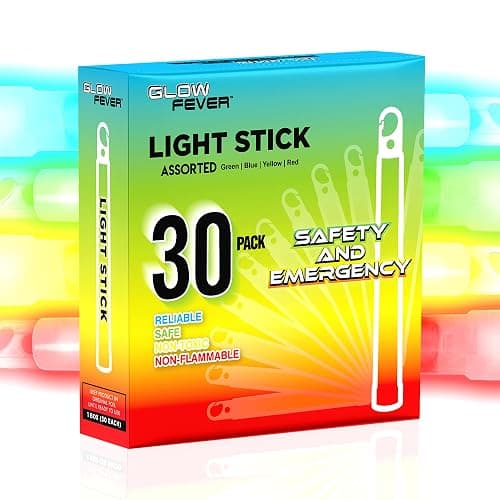 Glow Fever Emergency Safety Military Grade 6'' Lightsticks, Light Up Ultra Bright Glow Sticks with 12 Hours Duration. for Hiking Party Camping Blackouts Hurricane Shelter Survival Kit (Mixed, 30PCS) thumbnail 2