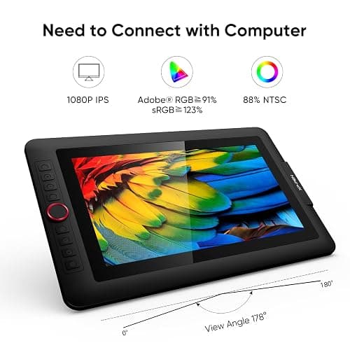 XPPen Drawing Tablet with Screen Full-Laminated Graphics Drawing Monitor Artist13.3 Pro Graphics Tablet with Adjustable Stand and 8 Shortcut Keys (8192 Levels Pen Pressure, 123% sRGB) thumbnail 2