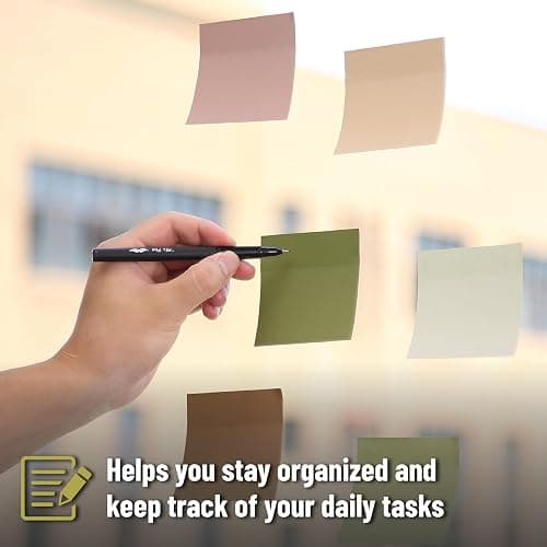 Mr. Pen- Sticky Notes, 3”x3”, 12 Pads, 600 Sheets, Dark and Earthy Colors Sticky Notes 3x3 thumbnail 4