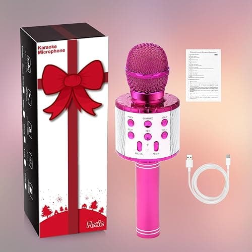 Fede Karaoke Microphone for Kids Adults, Wireless Bluetooth Microphone with LED Lights Portable Mic Speaker Karaoke Machine for Singing thumbnail 7