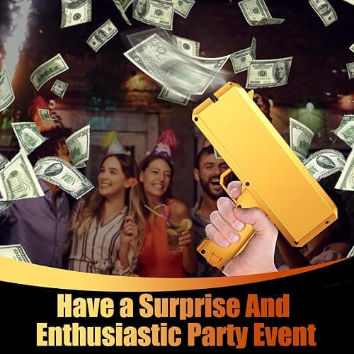OBEST Money Gun Shooting, Money Gun Toy, Fake US Dollar Banknotes, Golden Prop Gun, Money Rain, Suitable for Parties, Weddings, Party Games thumbnail 5