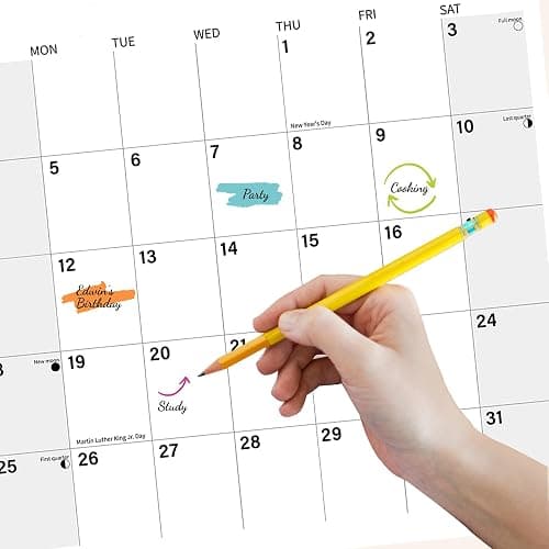 2026 Wall Calendar Golden Retriever Planner Calendar, Hangable Monthly Wall Calendar with Large Blocks for Organizing & Planning, Academic Schedule, Home, Office & family, Thick & Sturdy Paper (12"x24" Open) thumbnail 6