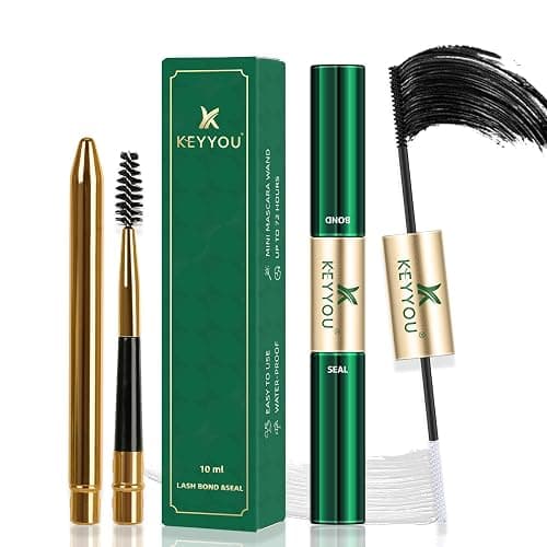 Lash Bond and Seal KEYYOU Cluster Lash Glue For Lash Clusters Strong Gentle Comfortable Bond and Seal WaterProof Mascara Wand Individual Lash Glue 5ml+5ml(BLACK) - Image 1