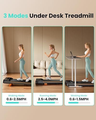 Abonow Walking Pad Under Desk Treadmill for Home Office | 8% Manual Incline, Remote Control, LED Display, 265 LBS Capacity, 2.5HP Compact Treadmills for Walking Jogging thumbnail 3