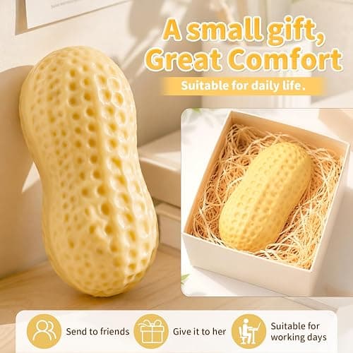 Crunchy Peanut Squishy Asmr Bead Filled, Slow Rising Squeeze | Squeeze Stress Peanut Squishy Slow Rising Squeeze Portable Rebound Calming Anxiety Relief Tool for Adults thumbnail 6