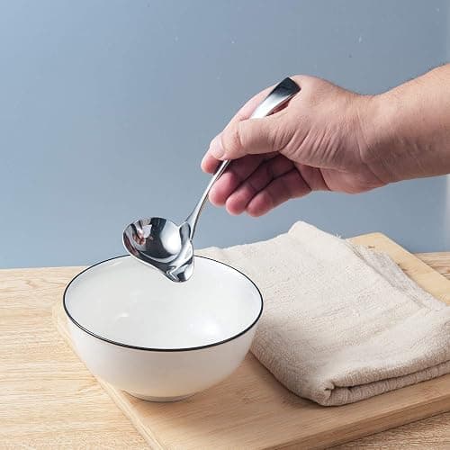 IMEEA Gravy Spoon Mini Gravy Ladle Drizzle Spoon 18/10 Stainless Steel Small Ladle for Sauce Serving, Set of 2 thumbnail 2