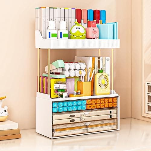 caktraie Bathroom Organizers and Storage - 3 Drawers 2 Tier Makeup Organizer, Cosmetic Storage Drawer for Dresser Countertop and Bathroom Vanity for Large Skincare, Perfume, Amber thumbnail 6