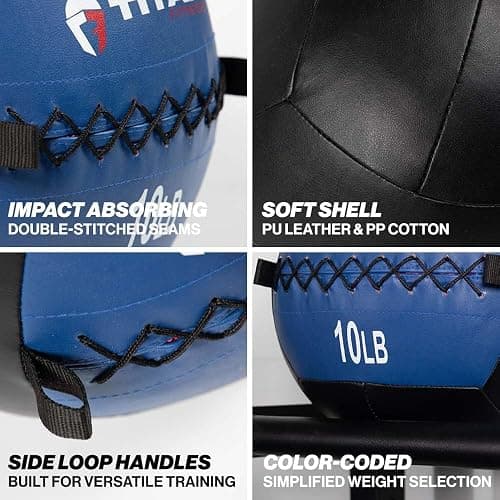 Titan Fitness Soft Leather Medicine Wall Ball Durable, Endurance, Cardio, Core Strength thumbnail 3