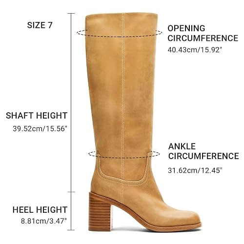 heelchic Knee High Boots for Women Campus Banana Square Toe Chunky Block Heel Tall Boots Long Riding Boots thumbnail 4