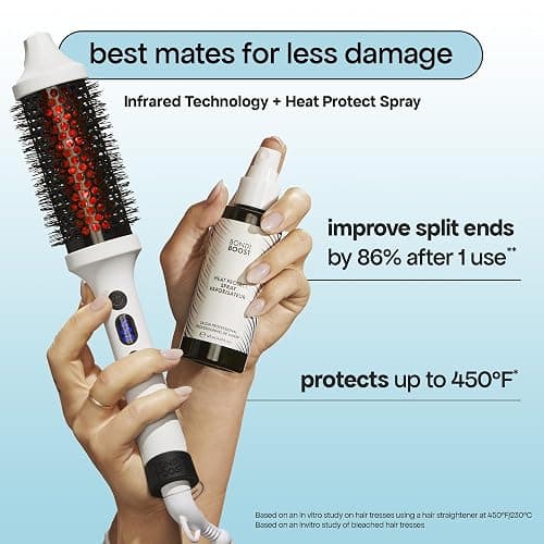 BONDIBOOST Infrared Thermal Brush, Heated Thermal Round Brush for Smooth + Shiny Hair, Dry Hair Styling for Instant Volume, Less Hair Breakage + Minimizes Snags, Frizz-Free thumbnail 4