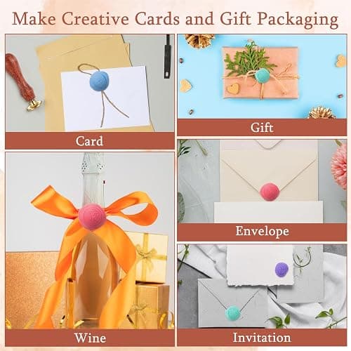 Wax Seal Stamp Kit,12pcs Sealing Wax Stamp Heads Flower Classical Wax Sealing Stamp Crafts Wax Seal Stamp with a Wooden Handle for Invitation Envelopes Letters thumbnail 5