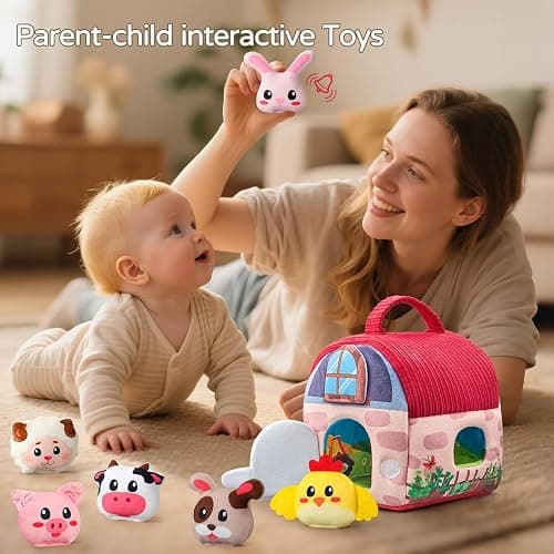 Vanvimen Baby Girl Toys 6-12 Months, Surprise Barn with 12 PCS Stuffed Farm Animals, Montessori Sensory Developmental Learning Toys for 6-12 Months, Ideals 6 7 8 9 Month Old Baby Boy Girl Gifts Toy thumbnail 2