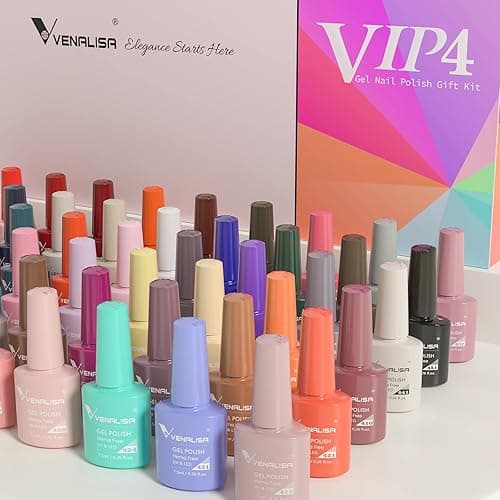 VENALISA VIP4 65PCS Gel Nail Polish Set, 60 Colors 7.5ML White Black Pink Nude Gel Polish Colors Nail Art Starter Kit - VIP4 thumbnail 9