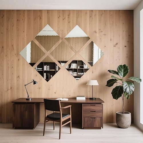 4 PCS 12" x 12" Full Length Mirror Tiles Acrylic Plastic Wall Mounted Mirrors Home Gym Body Over The Door Bathroom Floor Workout Dorm Stick On Wall Mirror Decor Adhesive Unbreakable Square thumbnail 8