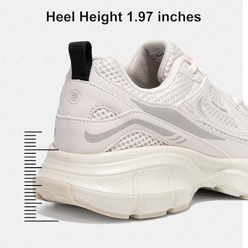 BAASPLOA Women's Chunky Fashion Sneakers Casual Sports Shoes Mesh Breathable Athletic Gym Workout Tennis Shoe Platform Thick Walking Shoes thumbnail 5