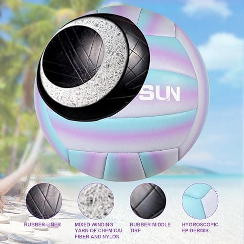 BYAOSUN Soft Official Volleyball for Indoor Outdoor Beach, Size 5 Training Volleyball for Beginner Teenager Adult thumbnail 8