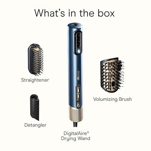 Infiniti PRO by CONAIR DigitalAIRE Hair Dryer Drying Wand, Straightener and Styler, Ionic All-in-One Digital Motor Blow Dryer, Includes 4 High-Performance Attachments, Dark Blue thumbnail 14
