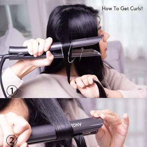 ANGENIL Professional Hair Straightener, 1 Inch Titanium Flat Iron with Negative Ion for Smooth, Portable Dual Voltage Curling Straightening Iron for All Hair Types, 5 Temp Adjustable, 30S Fast Heating thumbnail 5