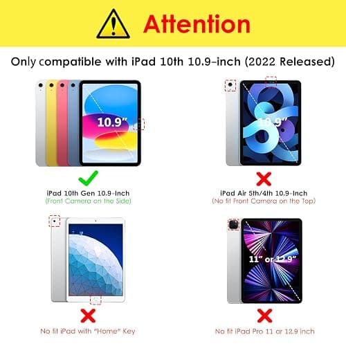 VIKESI Case for iPad (A16) 11-inch 2025 and iPad 10th Generation 10.9 Inch 2022, Clear Back and TPU Shockproof Frame Cover [Built-in Pencil Holder, Support Auto Sleep/Wake] - White - White thumbnail 2
