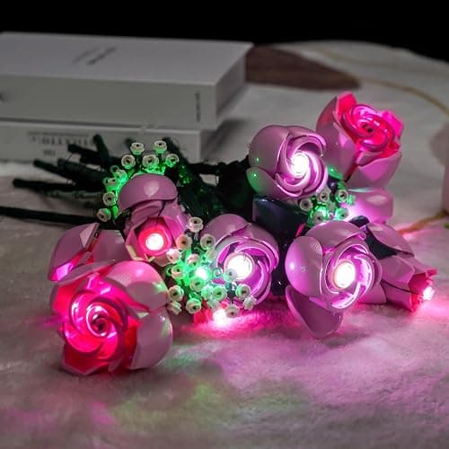 Hilighting Upgraded Led Light Kit Compatible with LEGO Botanicals Bouquet of Pink Roses 10374 Building Set, Gift for Women & Men, Artificial Flower for Office Home Decor & Display (Model Not Included) thumbnail 7