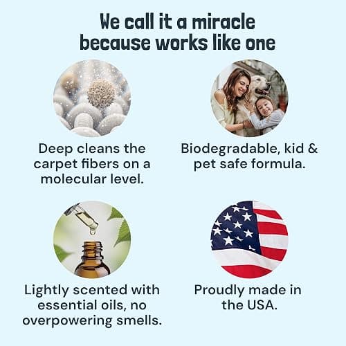 Sunny & Honey Carpet Cleaner Shampoo Solution for Machines, 32floz Mint | USA Made - Stain and Odor Eliminator - Cleans Carpets and Upholstery - For Upright and Spot Cleaners - Concentrated Formula thumbnail 3