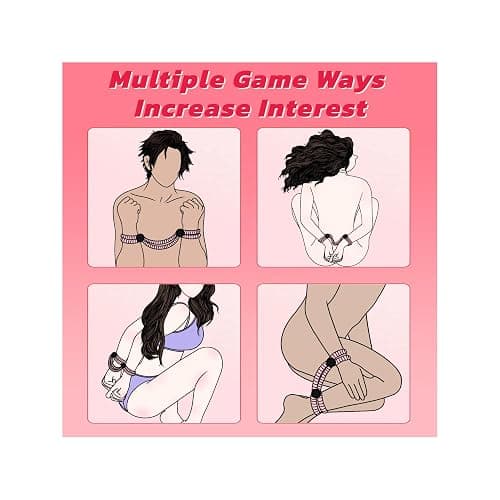 Rope Handcuffs BDSM Bondage Restraints Ankle Cuffs Sex Toys Adjustable Cotton Rope Wrist Straps SM Game Adult Play for Couple (Pink) thumbnail 2