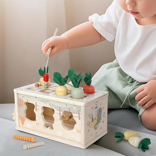 DINORUN Baby Tissue Box Toy - Baby Toys 18 Months 2 3 4 Years Montessori Toys for Babies 18 Months with Crinkle, Infant Activity Cube Sensory Christmas Stocking Stuffers Learning Toy for 2 3 4 Years thumbnail 6