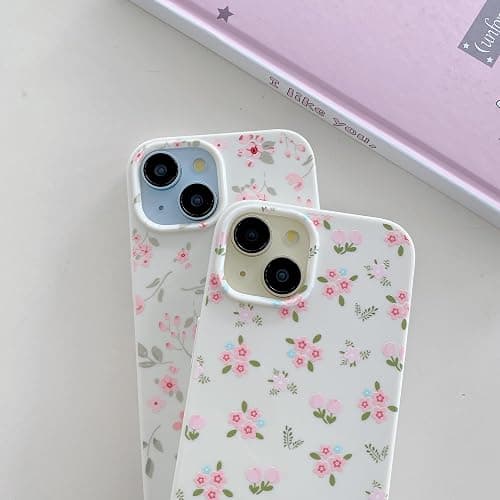 QLTYPRI for iPhone 14 Plus Case, Cute Pink Floral Flower Pattern Aesthetic Phone Case, Raised Camera Protection Soft Slim TPU Shockproof Protective Phone Cover for Girls Women - Floral thumbnail 6