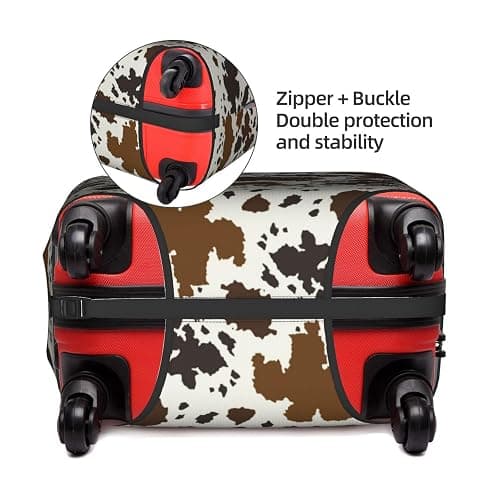 JZDACH Brown Skin Milk Cow Print Luggage Cover Elastic Washable Stretch Suitcase Protector Anti-Scratch Travel Suitcase Cover for Kid and Adult XL (29-32 inch suitcase) thumbnail 3