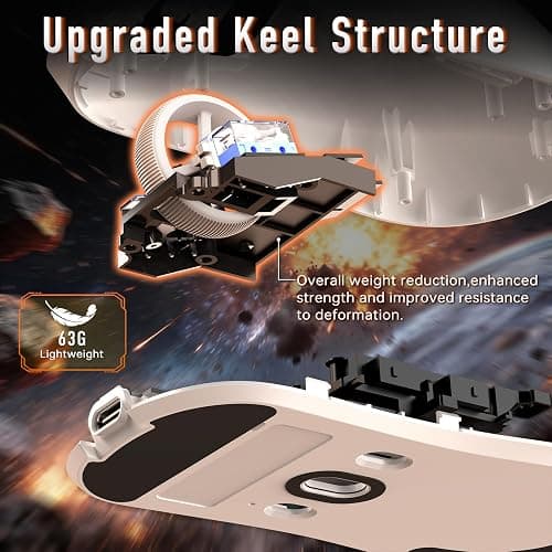 A.JAZZ AJ200NLMC Wireless Gaming Mouse,Triple Mode (2.4G/Bluetooth/Wired),AI Voice Interaction, PAW3311 Sensor, 24000 DPI, 1000Hz, 63g Lightweight, 500mAh,Web Driver, Ergonomic Keel Frame, White thumbnail 7