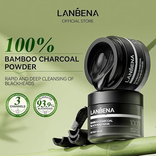LANBENA 3.0 Bamboo Charcoal Nose Pore Strips, UPGRADED Blackhead Remover Mask for Stubborn Blackheads, Dirts, Whiteheads, Oil and More, Face Pore Purifying Cleansing, Aloe Vera, Volcanic Ash thumbnail 2