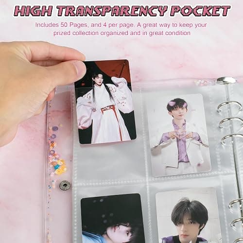 A5 Photocard Binder, Clear K-Pop Korean Pop Photocard Holder Binder Book, 200 Pockets Instax Photo Album for Polaroid Snap Kpop Photocard Holder Book/​Fujifilm Instax Mini photocard album thumbnail 5