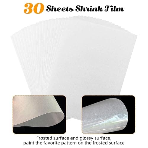 Natonhi 290 Pieces Heat Shrink Plastic Sheet Kit Include 30pcs A4 Shrinky Art Paper and 120 Keychains Accessories 20 Earring Hooks, Creative Craft Homemade Shrinky Dinks and Keychain thumbnail 3