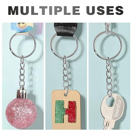 Teenitor 120Pcs Key Chain Rings Keychain Rings 1inch, Keychain Making Supplies, Key Chain for Crafts, Key, Car thumbnail 4