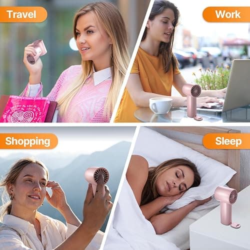 Honeasort Portable Handheld Turbo Fan | Speed(1-120) Adjustable Mini Fan featuring Cooling Mode | 5000 mAh Rechargeable Battery | Metal Body & LED Display | Gifts for Men Women, Camping & Outdoor thumbnail 8