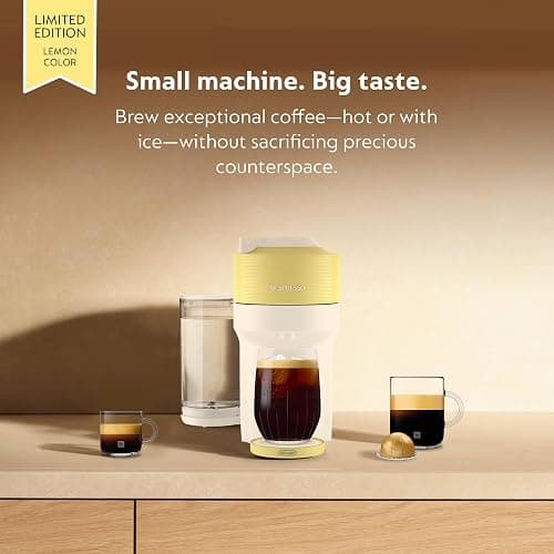 Nespresso Limited-Edition Vertuo Pop+ Coffee and Espresso Maker by De'Longhi, Pastel Yellow thumbnail 5