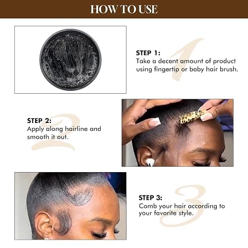 Edge Control Gel for 4C Hair Braiding Hair Gel Firm Hold, Hair Styling Wax Non-Greasy No Flaking 4.2 Oz thumbnail 4