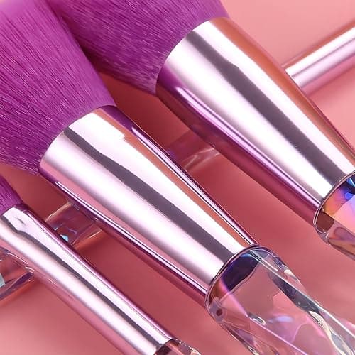 Kingtree Makeup Brush Set, 10PCS Crystal Makeup Brushes Premium Synthetic Foundation Powder Concealer Eye Shadow Blush Makeup Brushes Set, Professional Make Up Brush Kit for Girls Ladies thumbnail 4