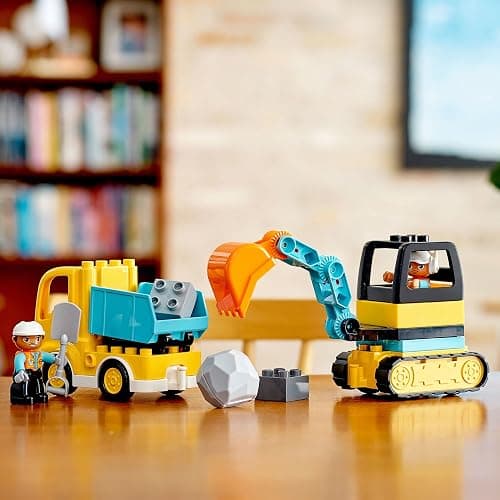 LEGO DUPLO Town Truck & Tracked Excavator Construction Vehicle 10931 Toy for Toddlers 2-4 Years Old Girls & Boys, Fine Motor Skills Development and Learning Toy thumbnail 4