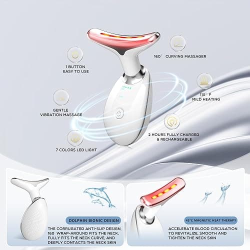 7 in 1 Face Massager Tool, Red Light Therapy for Face and Neck, Red Light Therapy Wand, Face Neck Sculpting Tool for Skin Care thumbnail 5