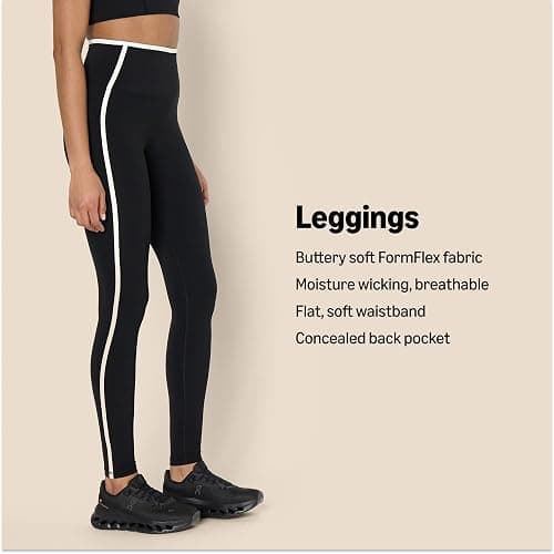 Amazon Essentials Women's Active FormFlex Buttery Soft High Waist 27.5" Inseam Full Length Yoga Leggings with Contrast Trim thumbnail 4